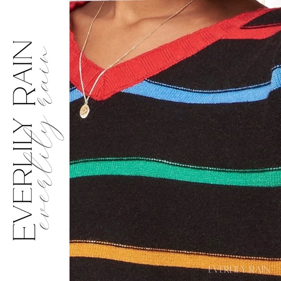 Colorful Striped Ribbed Knit Sweater - Picture 6 of 12